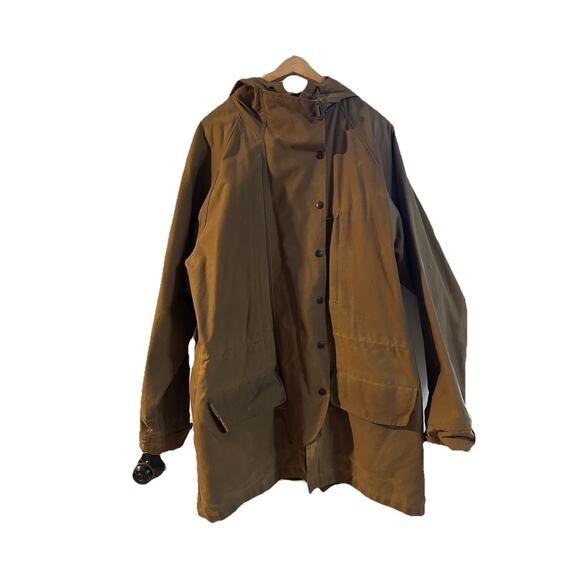 Polo Ralph Lauren Oil Cloth Hunting Shooting Rain Field Jacket Brown Size Large - Picture 3 of 13